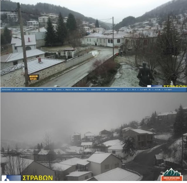 Πασπάλισμα χιονιού Βλάστη Και Σαμαρίνα