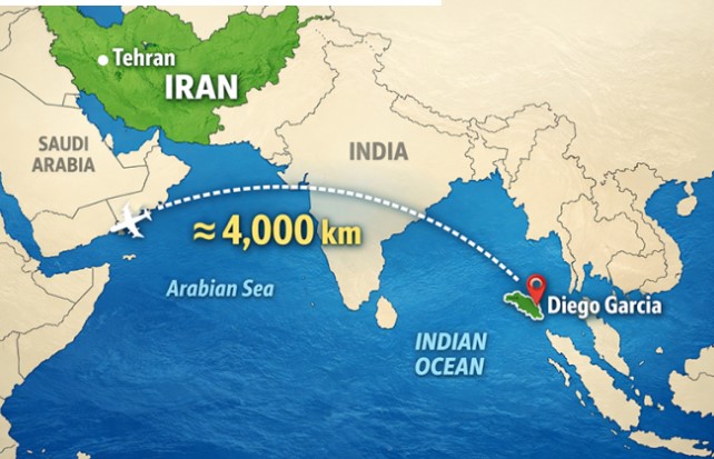 Ιρανική επίθεση εναντίον της ναυτικής βάσης Ντιέγκο Γκαρσία στον Ινδικό, σε απόσταση 3.800 χλμ.