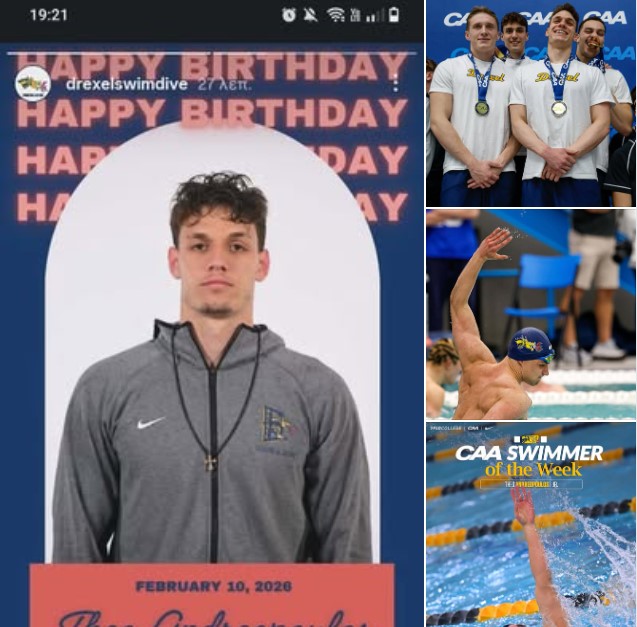 Θοδωρής Ανδρεόπουλος: O Πτολεμαιδιώτης Κολυμβητής με τα χρυσά μετάλλια και τις αμέτρητες διακρίσεις στις Η Π Α και στην Ευρώπη-Πρωταθλητής στο κολεγιακό πρωτάθλημα των Η Π Α