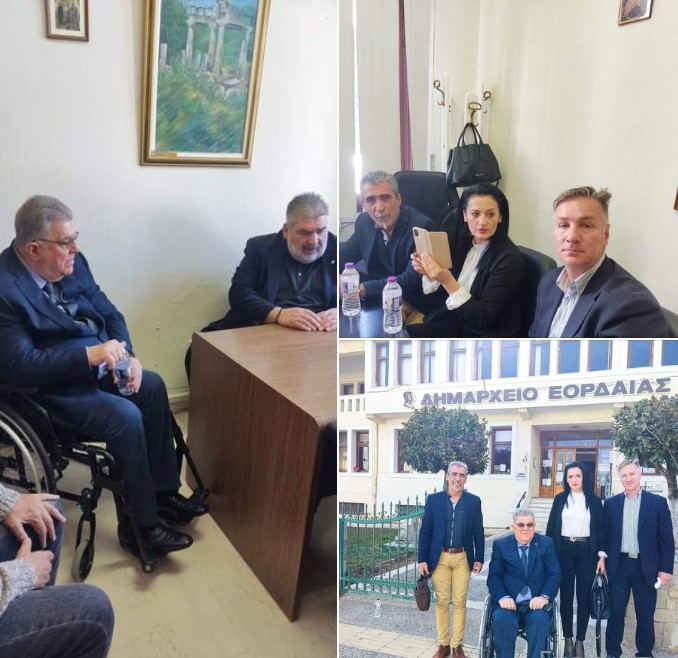Ο Πρόεδρος της &quot;Πατριωτικής Ένωσης&quot; Πρόδρομος Εμφιετζόγλου συνοδευόμενος από τους υποψήφιους βουλευτές του κόμματος του επισκέφθηκε χθες Παρασκευή το Δημαρχείο Εορδαίας 