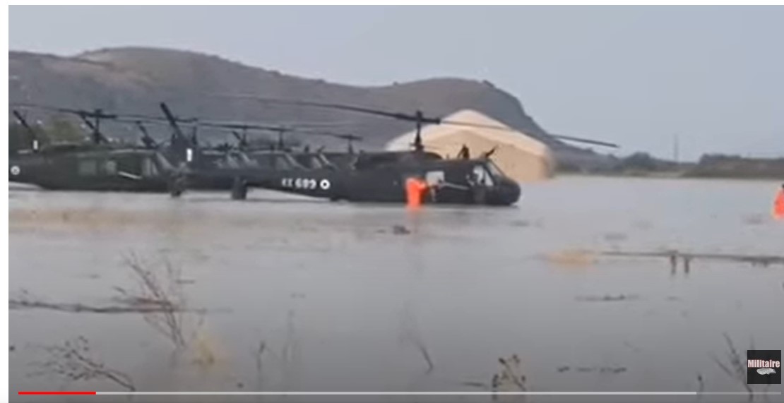 Η καταιγίδα Daniel «βούλιαξε» ελικόπτερα του Στρατού στο Στεφανοβίκειο