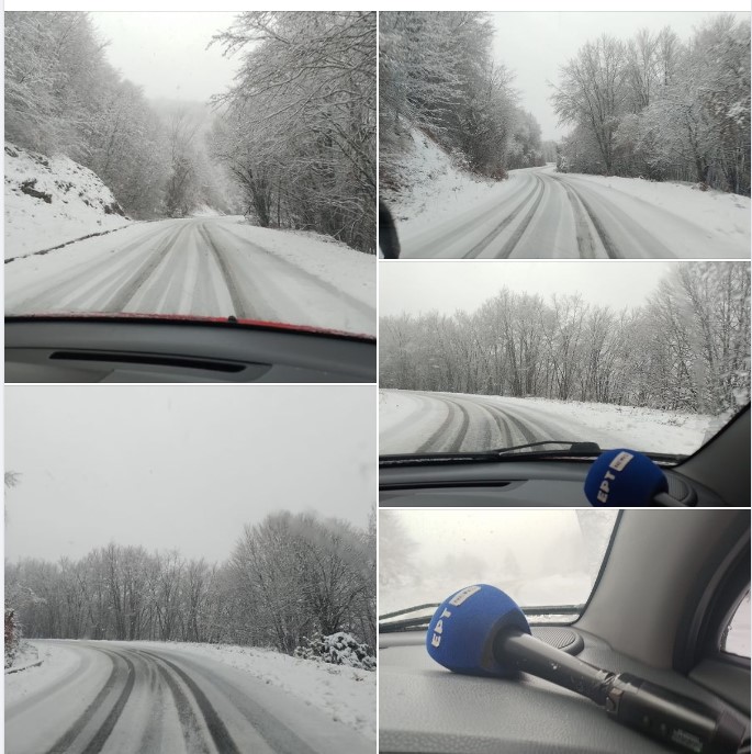 Μαίρη Κεσκιλίδου: Στο δρόμο προς τη Βλάστη. Πυκνή χιονόπτωση,τοπία μοναδικής ομορφιάς.