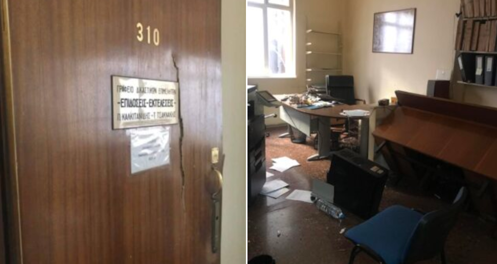 Ρουβίκωνας: Παρέμβαση  κατά του δικαστικού επιμελητή της έξωσης στην Ι. Κολοβού [βίντεο]