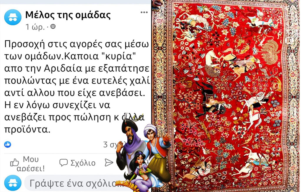 Πτολεμαΐς: Της πούλησε μαϊμού χαλί - Καταγγελία  για ηλεκτρονική απάτη